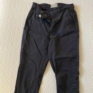 Navy slim leg crop pants